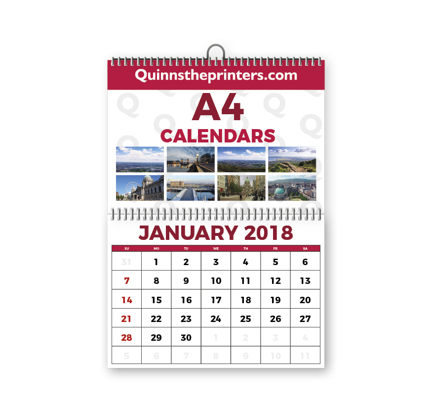 A4 Calendar Wire-o-Bound Printing